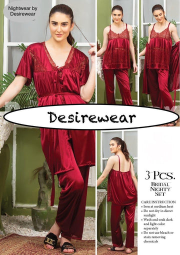 Silk Nightwear Set (3-Piece) | Elegant Comfort & Style