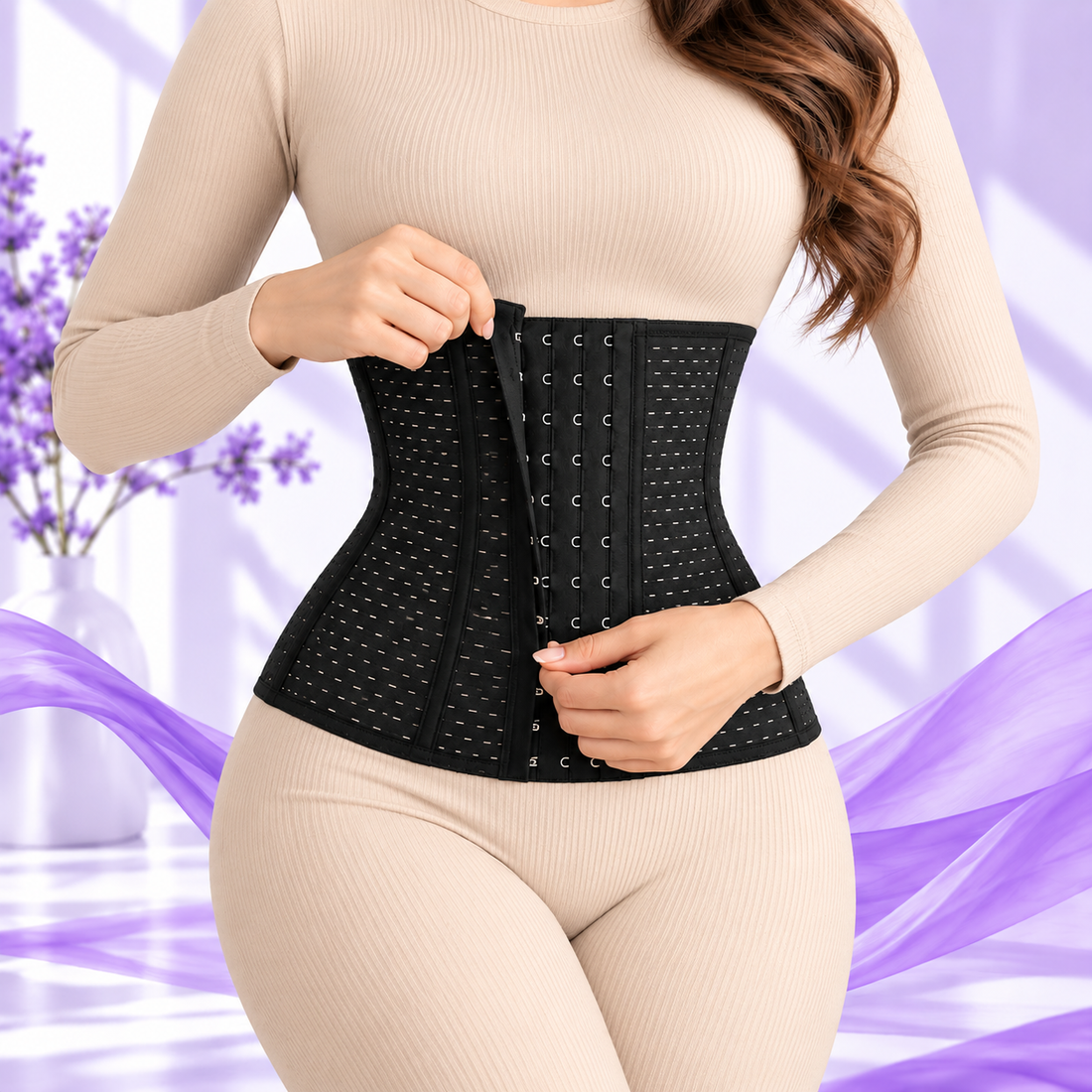 Belly Belt with 6 Hooks – Adjustable Waist Trainer