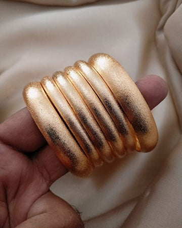 Luxury Gold Bangles Set | Textured Statement Bangles for Women